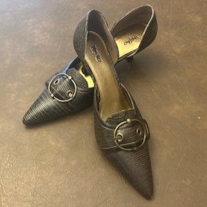 Women's Textured Leather High Heels, Size 8